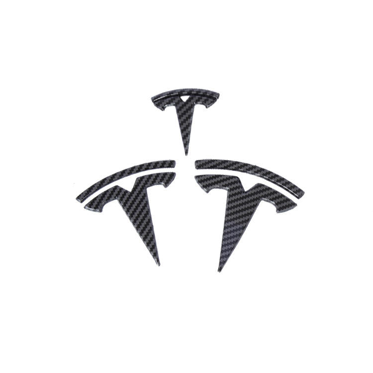 Model 3/Y Steering Wheel Front/Rear Trunk Logo ABS Cover Sticker 3pcs