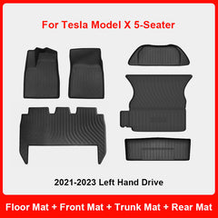 Tesla Model X All-Weather Floor Mats & Trunk Mat - Cargo Liner for 2015-2020 Models