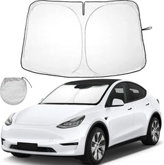 Foldable Windshield Sun Shade for Tesla Model 3/Y (2017-2024) - Sun Visor Accessory
