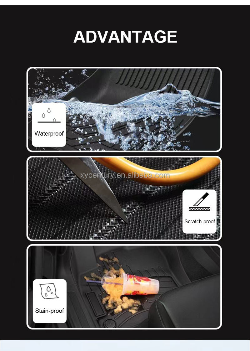 Tesla Model X All-Weather Floor Mats & Trunk Mat - Cargo Liner for 2015-2020 Models