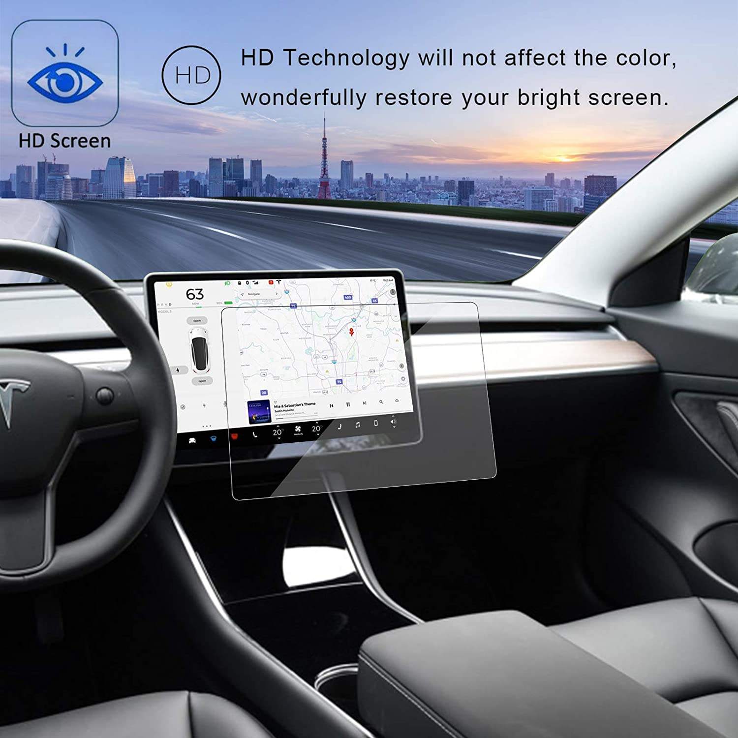 Tesla Model Y & Model 3 Screen Protector - Tempered Glass